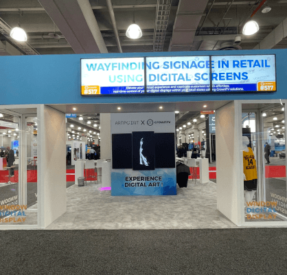 Indoor signage showcasing digital messaging