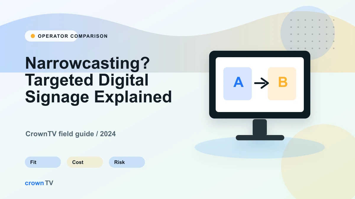 What Is Narrowcasting? Targeted Digital Signage Explained (2026 Guide)