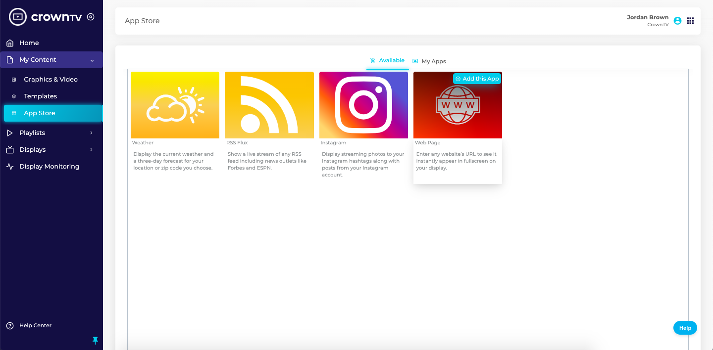 Display a website