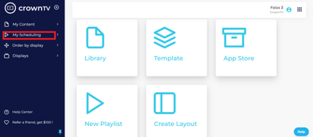 My Scheduling in the sidebar