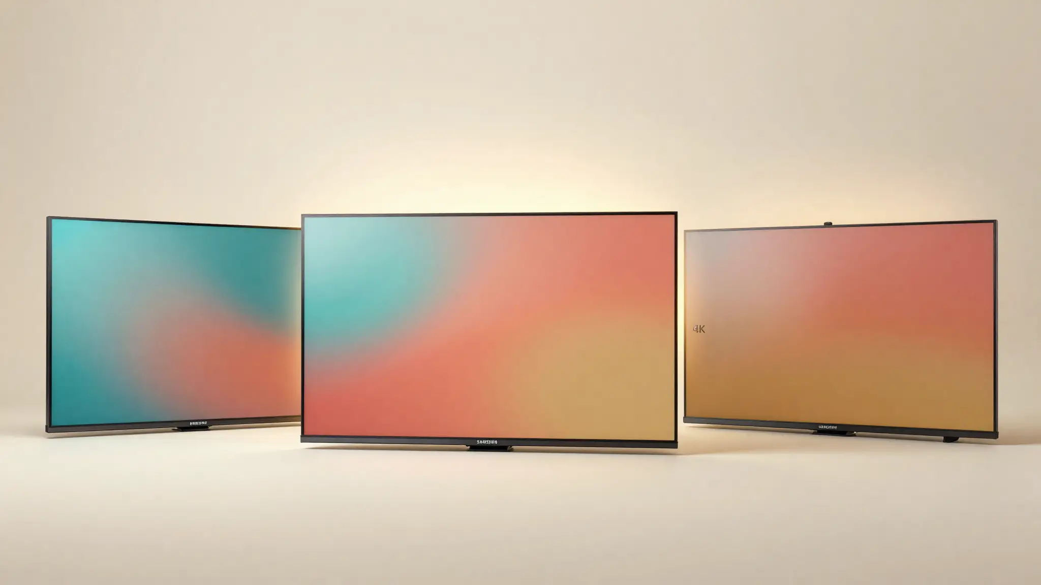 Three Samsung commercial display families recommended for retail — high-brightness window panel, 4K wall display, and bezel-tight video wall segment.