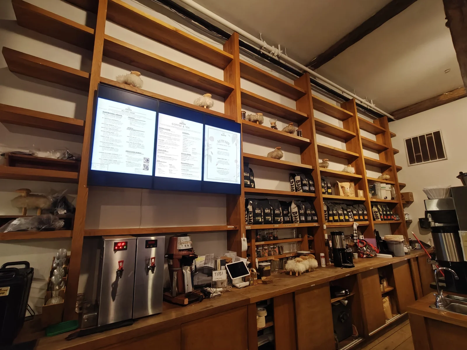 Kaffe digital signage installation by CrownTV
