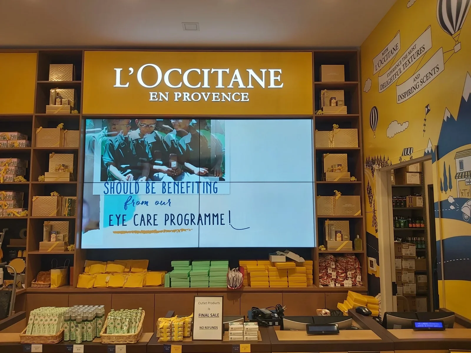L'Occitane digital signage installation by CrownTV