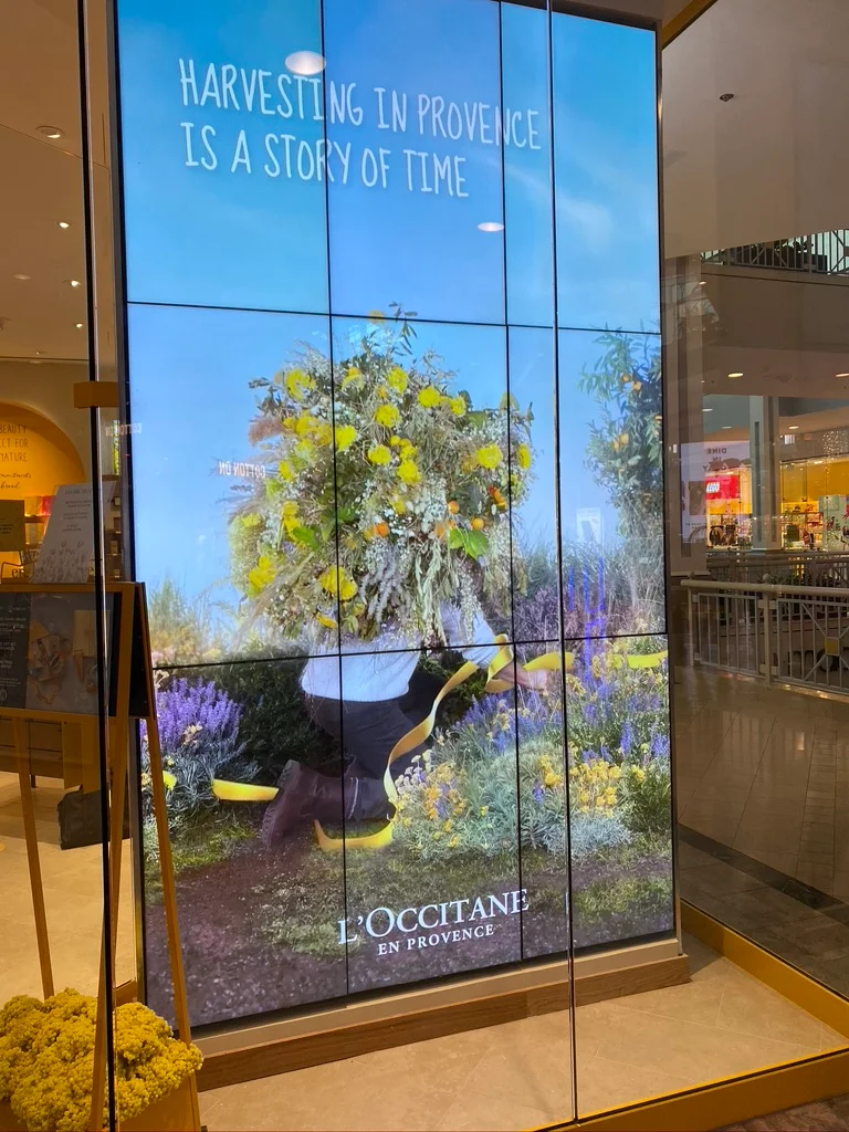 L'Occitane digital signage installation by CrownTV