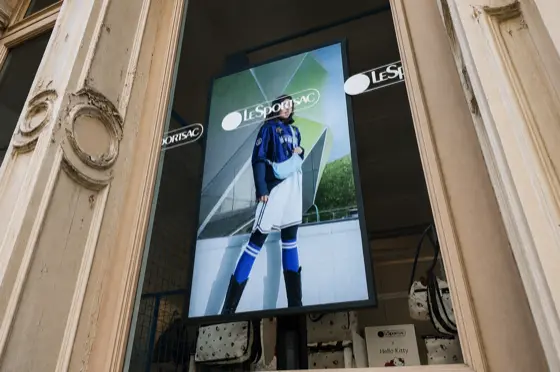 CrownTV window digital signage at LeSportsac