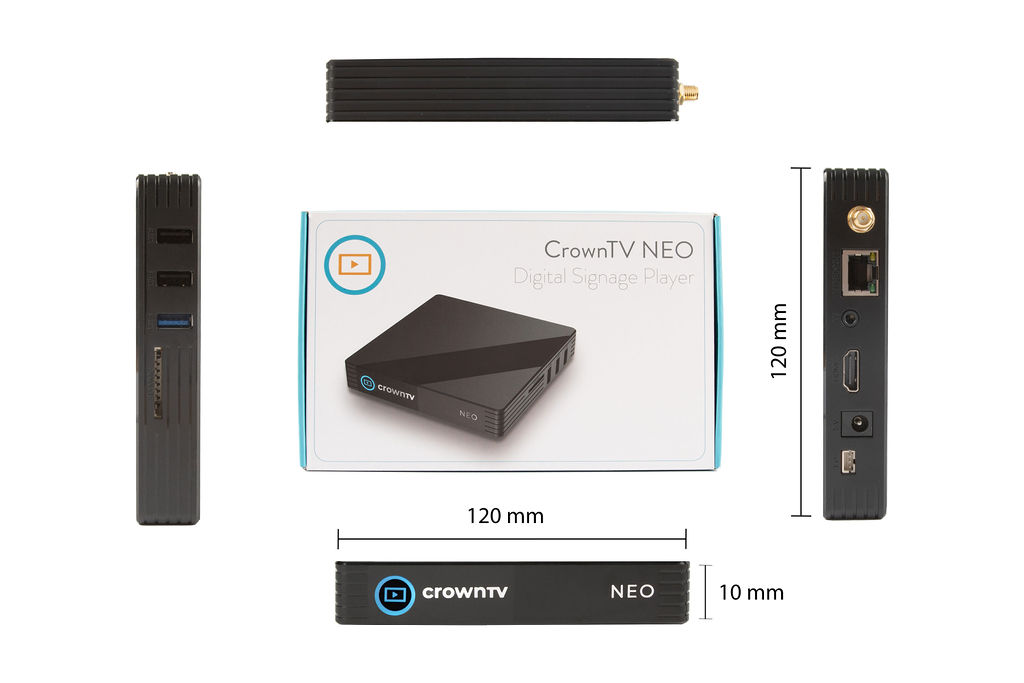 CrownTV media player rear view