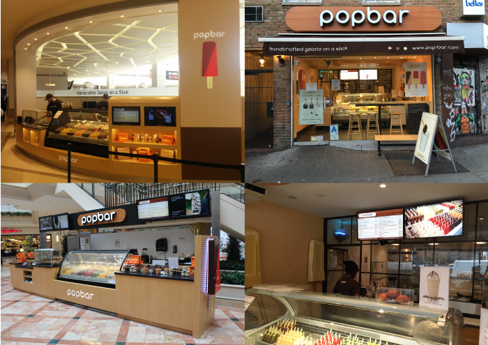 Popbar's location with digital signage