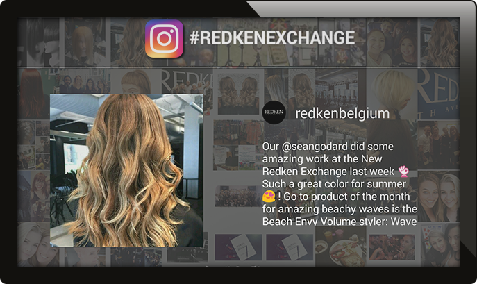 salon digital signage, instagram wall, hashtag wall