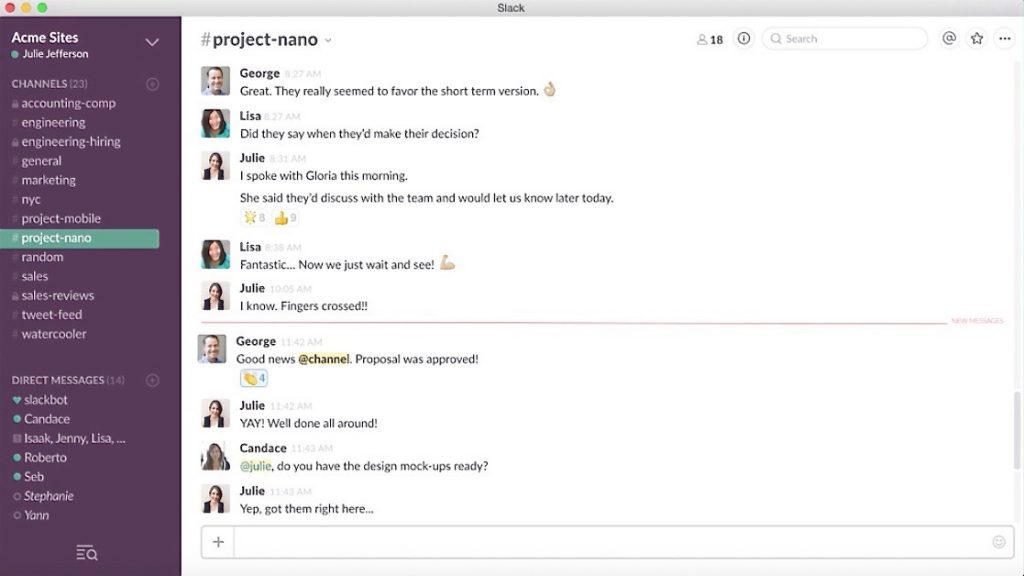 slack, slack screenshot