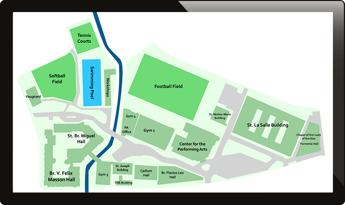 campus map, school digital signage, education digital signage