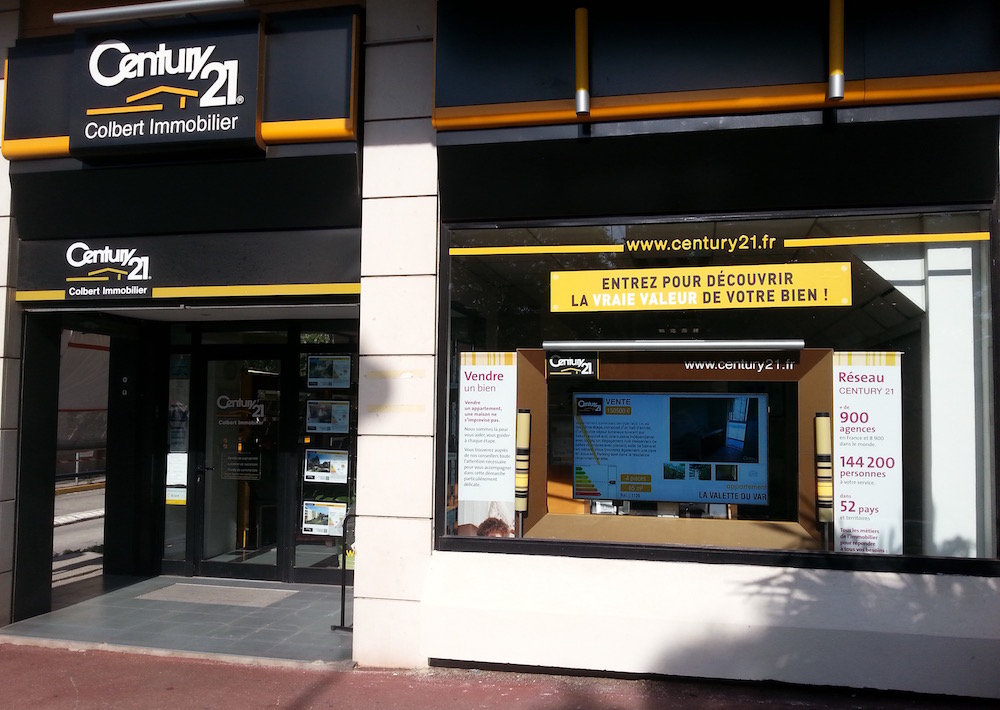 century 21 office, real estate digital signage