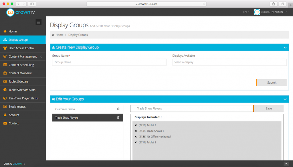 digital signage content management system, digital signage dashboard