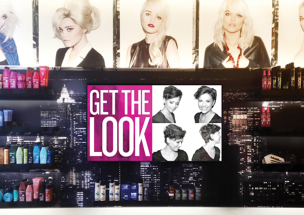 get the look, salon digital signage