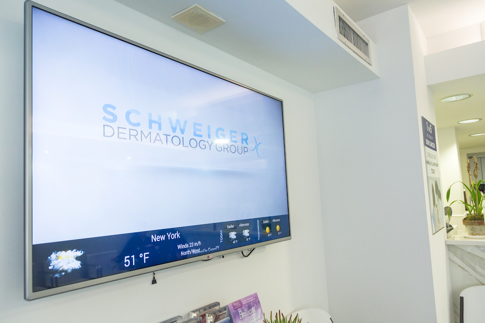 schweiger weather report on digital signage screen
