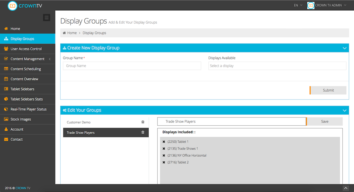 digital signage content management system, digital signage dashboard