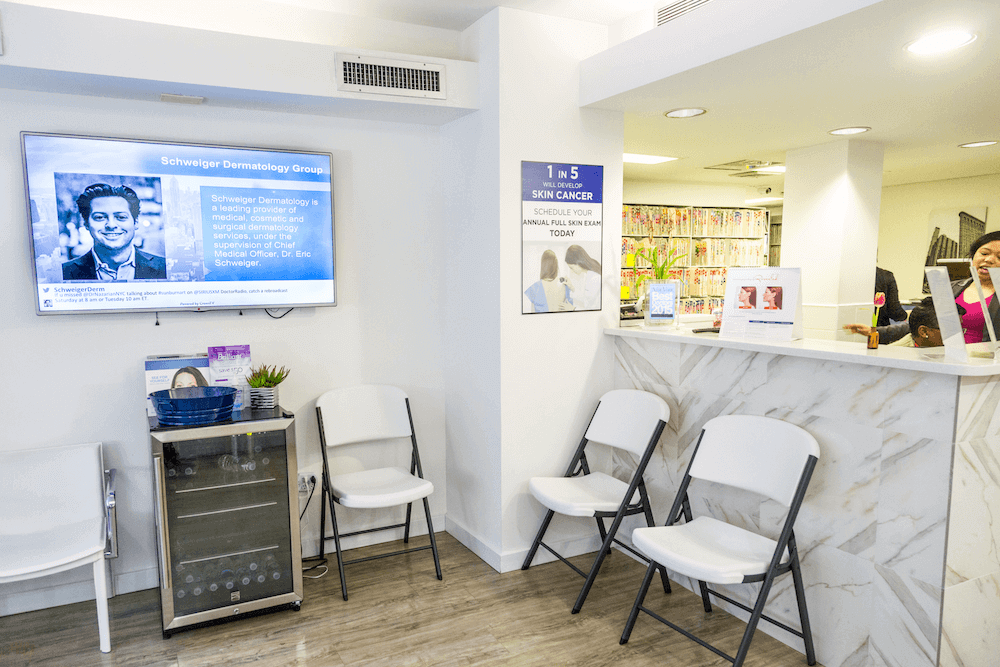 schweiger waiting room with crowntv digital display screen