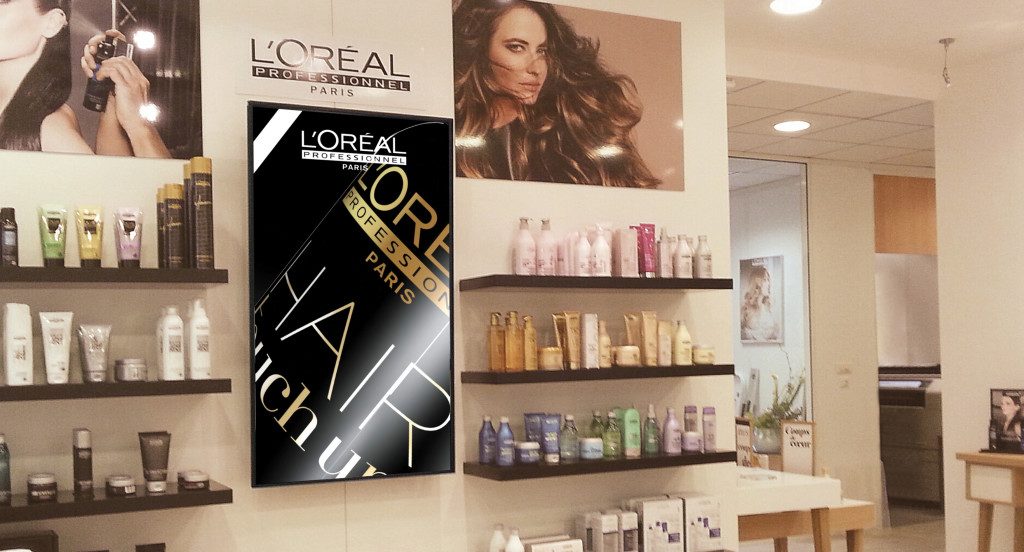 loreal salon, salon digital signage