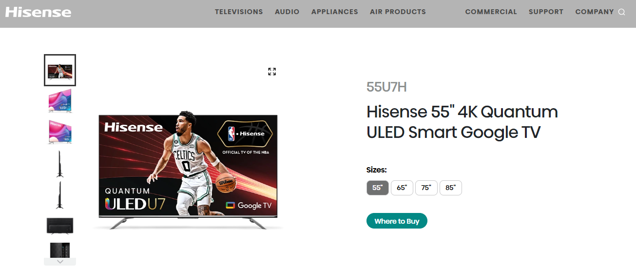 Hisense U7H Google TV