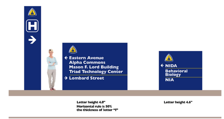 Source: https://brand.hopkinsmedicine.org/brand/design-standards/signage-introduction - John Hopkins Signage
