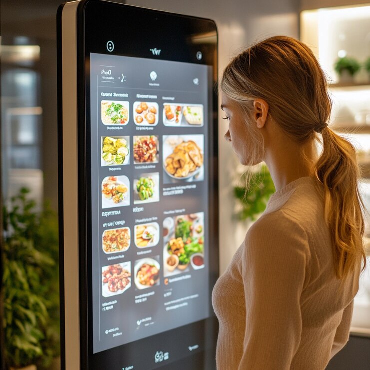 A digital display of dietary recommendations and fitness plans tailored to womens health needs