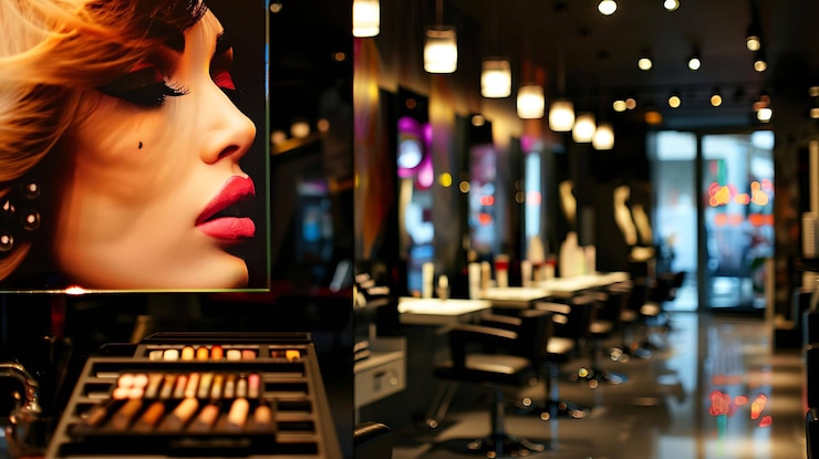 a woman with a painted face is in front of a mirror that says quot makeup quot