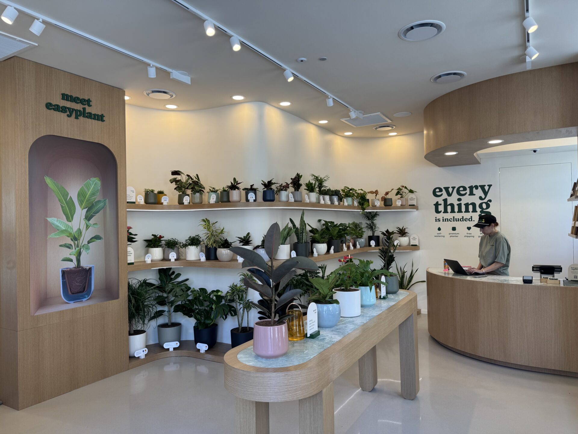 easyplant CrownTV digital signage installation detail in retail space