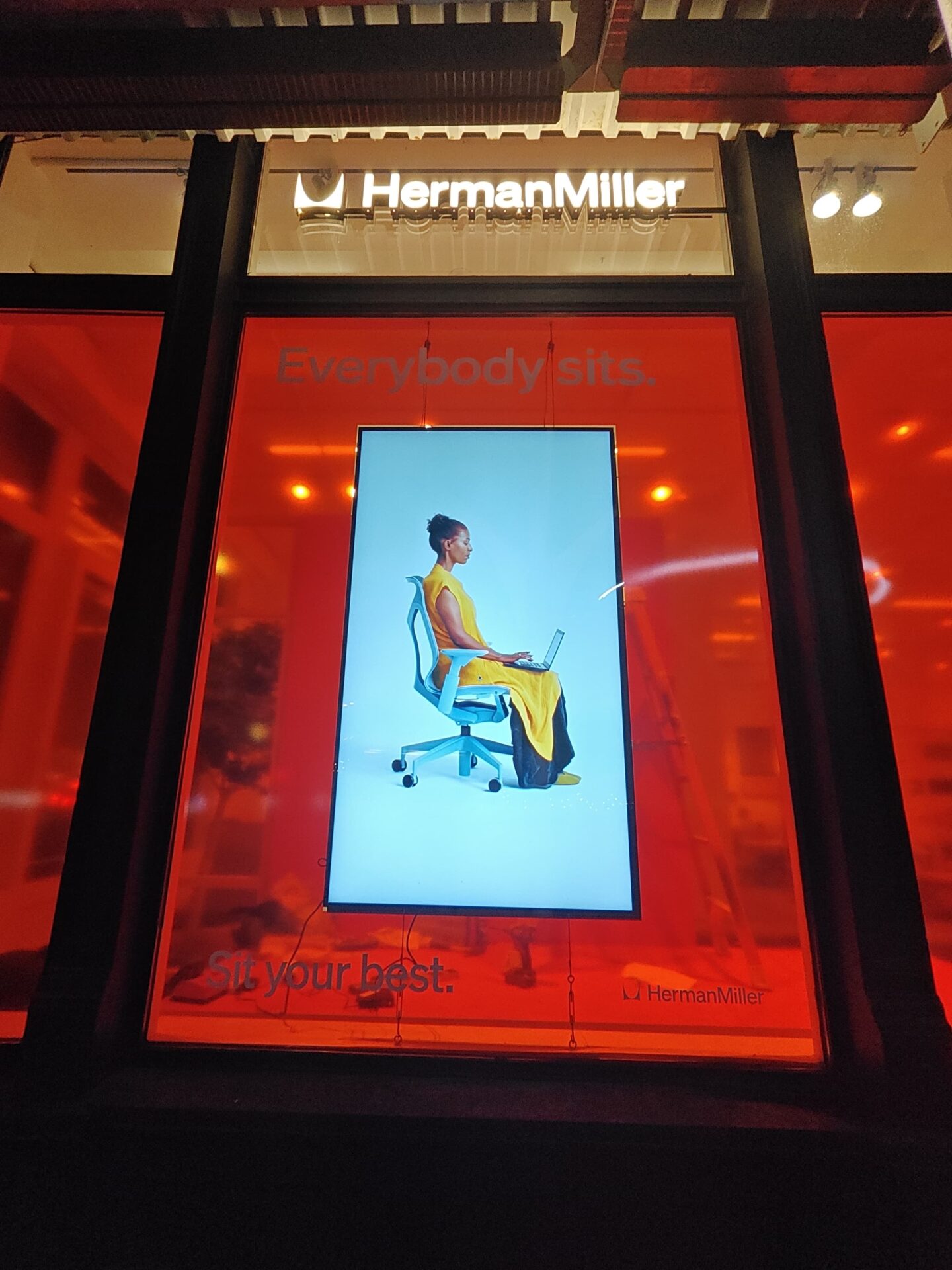Herman Miller Park Avenue showroom CrownTV digital signage campaign display